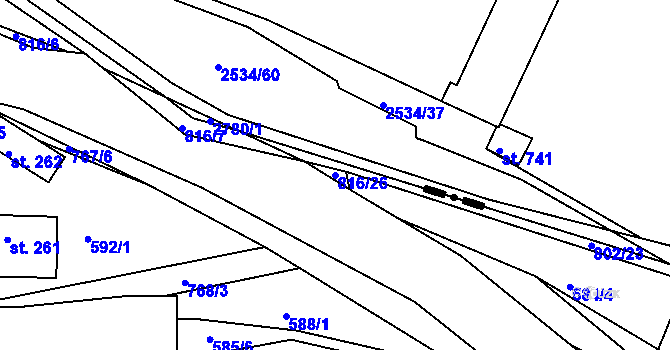 Parcela st. 816/26 v KÚ Lukoveček, Katastrální mapa