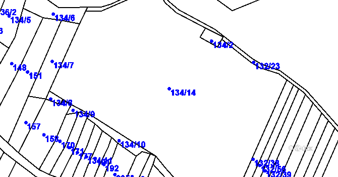 Parcela st. 134/14 v KÚ Lukoveček, Katastrální mapa