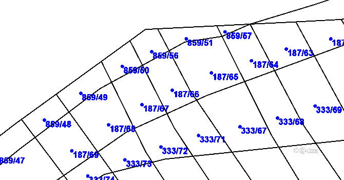Parcela st. 187/66 v KÚ Lukoveček, Katastrální mapa