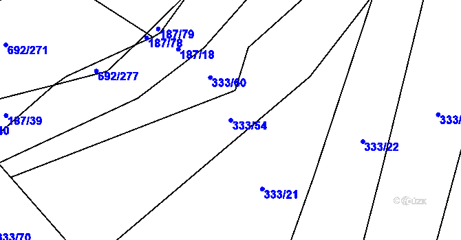 Parcela st. 333/54 v KÚ Lukoveček, Katastrální mapa