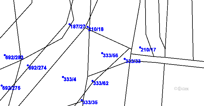 Parcela st. 333/56 v KÚ Lukoveček, Katastrální mapa
