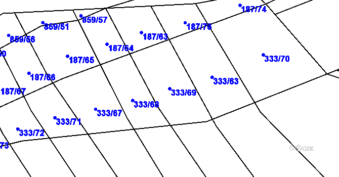 Parcela st. 333/69 v KÚ Lukoveček, Katastrální mapa