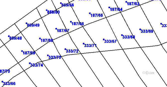 Parcela st. 333/71 v KÚ Lukoveček, Katastrální mapa