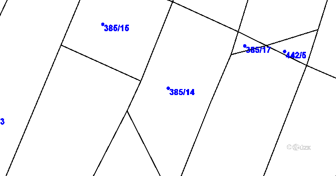 Parcela st. 385/14 v KÚ Lukoveček, Katastrální mapa