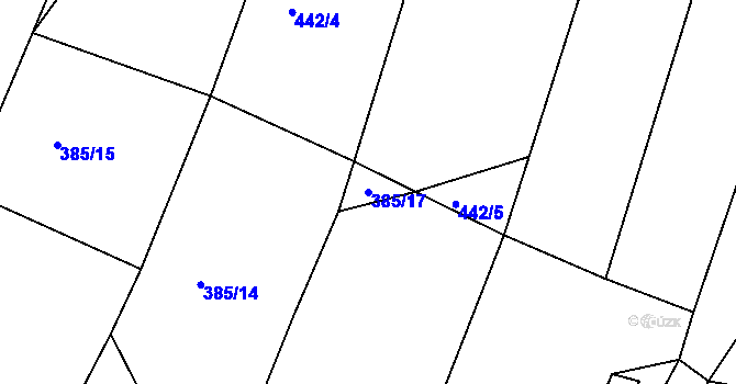 Parcela st. 385/17 v KÚ Lukoveček, Katastrální mapa
