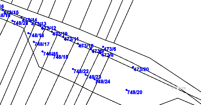 Parcela st. 473/8 v KÚ Lukoveček, Katastrální mapa