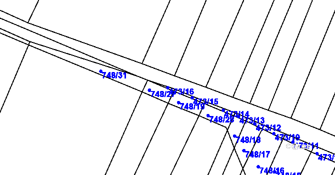 Parcela st. 473/16 v KÚ Lukoveček, Katastrální mapa