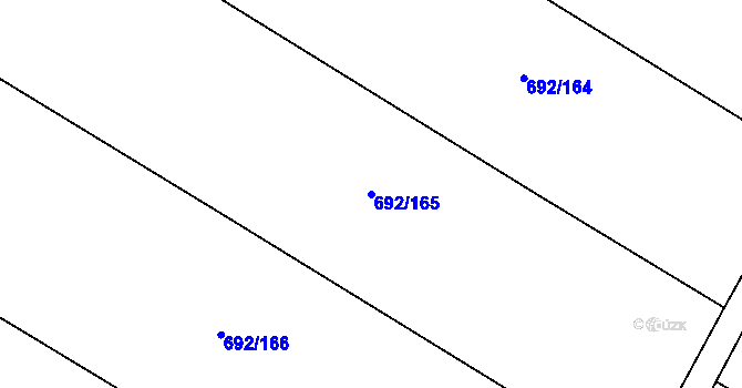Parcela st. 692/165 v KÚ Lukoveček, Katastrální mapa