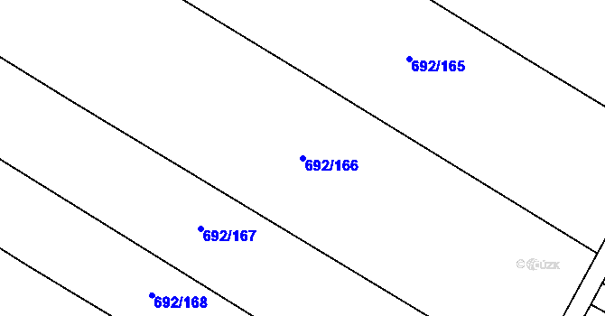 Parcela st. 692/166 v KÚ Lukoveček, Katastrální mapa