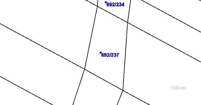 Parcela st. 692/237 v KÚ Lukoveček, Katastrální mapa