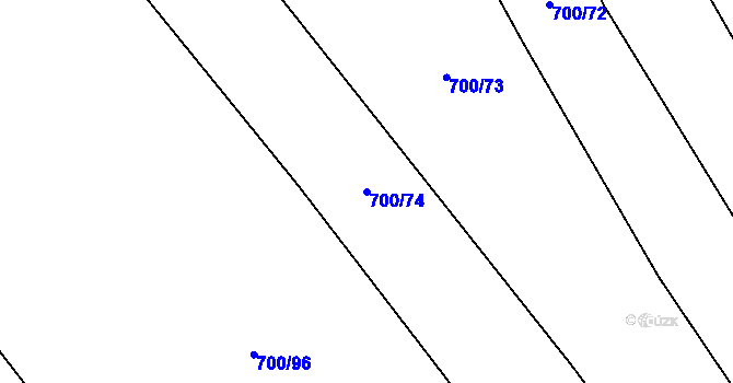 Parcela st. 700/74 v KÚ Lukoveček, Katastrální mapa