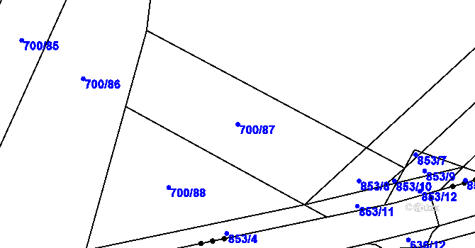 Parcela st. 700/87 v KÚ Lukoveček, Katastrální mapa