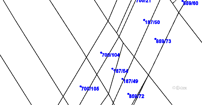 Parcela st. 700/104 v KÚ Lukoveček, Katastrální mapa