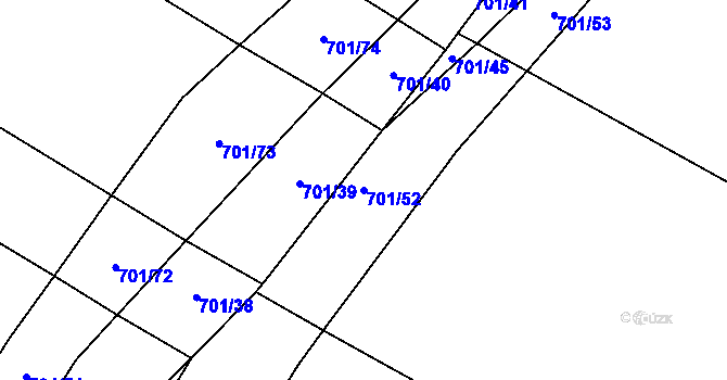 Parcela st. 701/52 v KÚ Lukoveček, Katastrální mapa