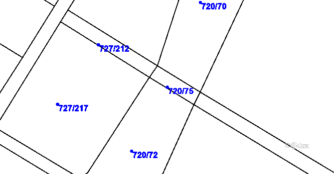 Parcela st. 720/75 v KÚ Lukoveček, Katastrální mapa