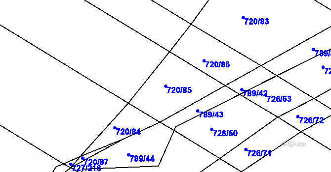 Parcela st. 720/85 v KÚ Lukoveček, Katastrální mapa