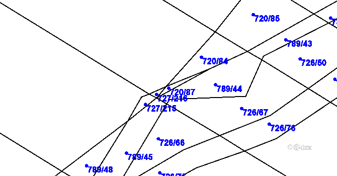 Parcela st. 720/87 v KÚ Lukoveček, Katastrální mapa