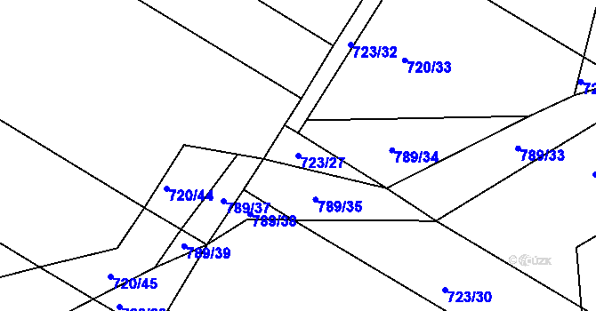 Parcela st. 723/27 v KÚ Lukoveček, Katastrální mapa