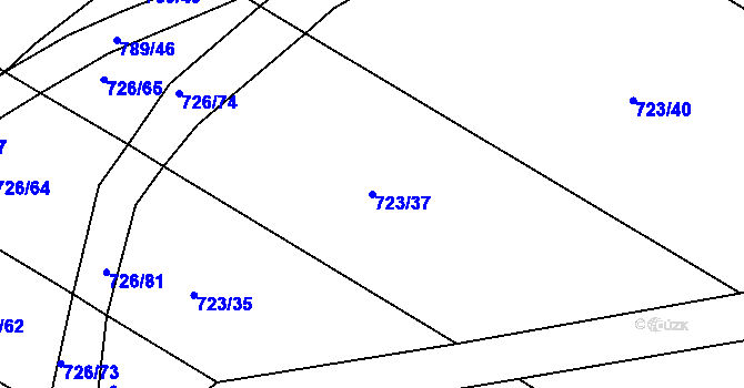 Parcela st. 723/37 v KÚ Lukoveček, Katastrální mapa