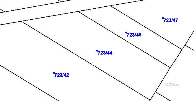 Parcela st. 723/44 v KÚ Lukoveček, Katastrální mapa