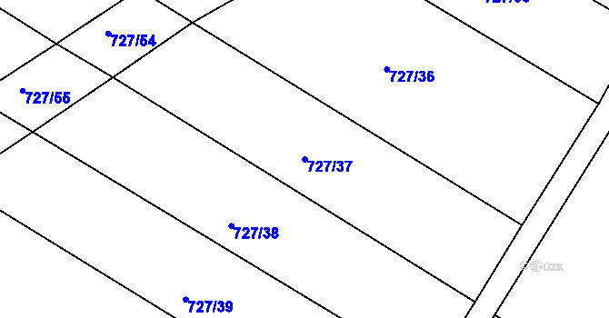 Parcela st. 727/37 v KÚ Lukoveček, Katastrální mapa