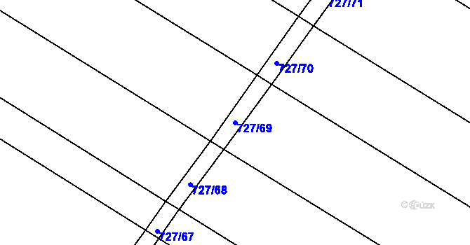 Parcela st. 727/69 v KÚ Lukoveček, Katastrální mapa