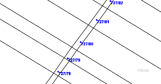Parcela st. 727/80 v KÚ Lukoveček, Katastrální mapa