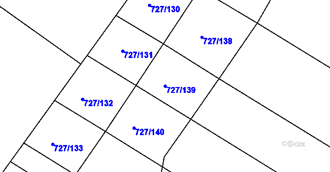 Parcela st. 727/139 v KÚ Lukoveček, Katastrální mapa