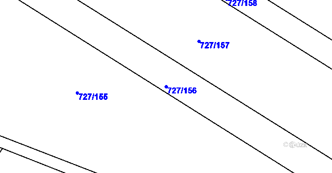 Parcela st. 727/156 v KÚ Lukoveček, Katastrální mapa