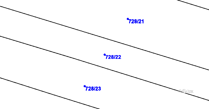 Parcela st. 728/22 v KÚ Lukoveček, Katastrální mapa