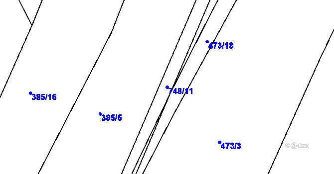 Parcela st. 748/11 v KÚ Lukoveček, Katastrální mapa