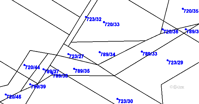 Parcela st. 789/34 v KÚ Lukoveček, Katastrální mapa