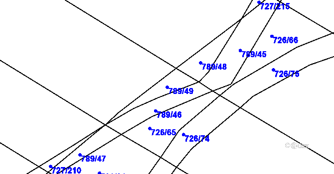 Parcela st. 789/49 v KÚ Lukoveček, Katastrální mapa