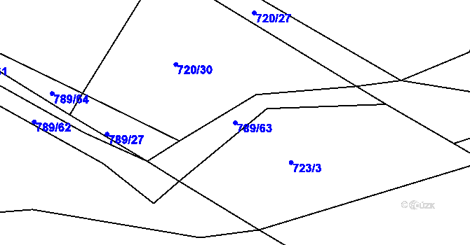 Parcela st. 789/63 v KÚ Lukoveček, Katastrální mapa
