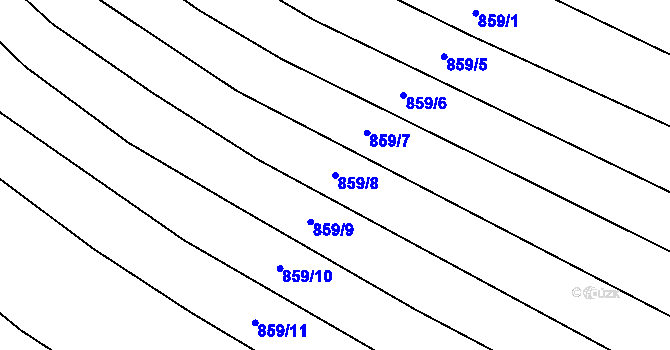 Parcela st. 859/8 v KÚ Lukoveček, Katastrální mapa