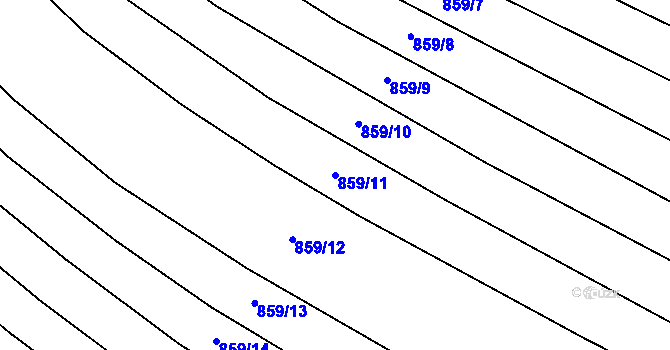 Parcela st. 859/11 v KÚ Lukoveček, Katastrální mapa