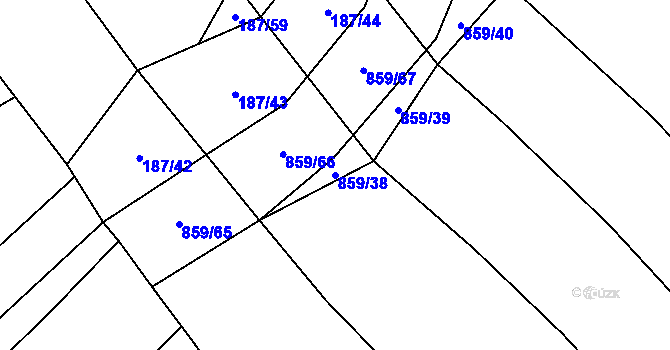 Parcela st. 859/38 v KÚ Lukoveček, Katastrální mapa