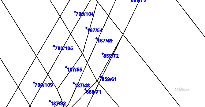 Parcela st. 859/72 v KÚ Lukoveček, Katastrální mapa