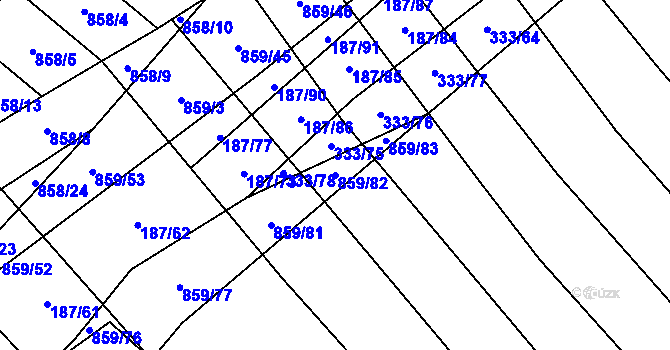 Parcela st. 859/82 v KÚ Lukoveček, Katastrální mapa