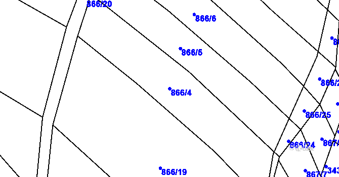 Parcela st. 866/4 v KÚ Lukoveček, Katastrální mapa
