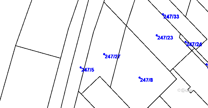 Parcela st. 247/27 v KÚ Lukoveček, Katastrální mapa