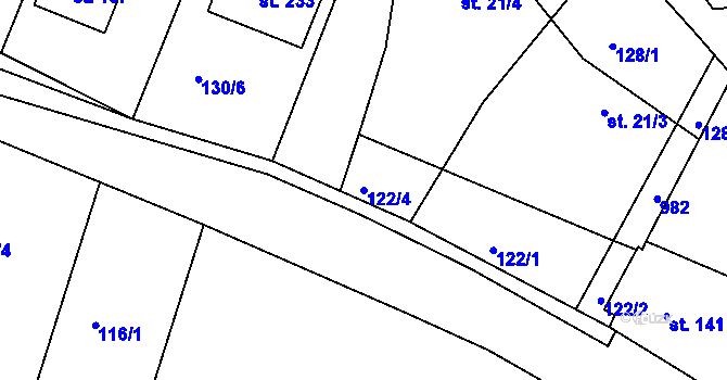 Parcela st. 122/4 v KÚ Lukoveček, Katastrální mapa