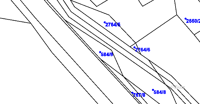 Parcela st. 584/9 v KÚ Lukoveček, Katastrální mapa
