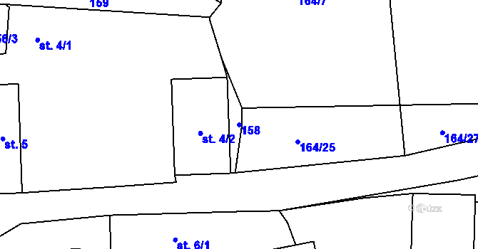 Parcela st. 158 v KÚ Lukovna, Katastrální mapa