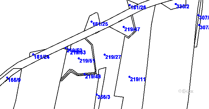 Parcela st. 219/27 v KÚ Lukovna, Katastrální mapa