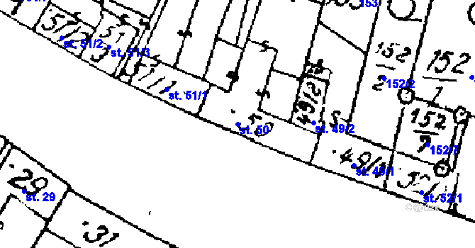 Parcela st. 50 v KÚ Luleč, Katastrální mapa