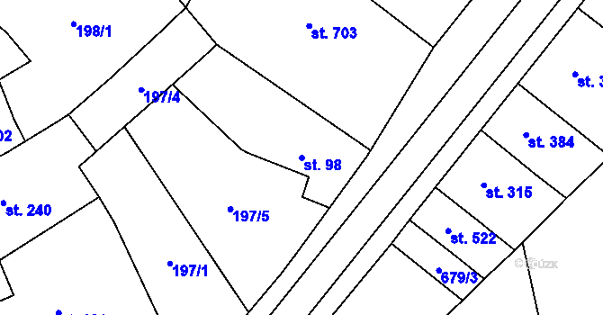 Parcela st. 98 v KÚ Luleč, Katastrální mapa