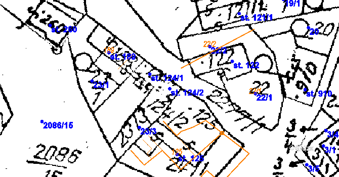 Parcela st. 124/2 v KÚ Luleč, Katastrální mapa