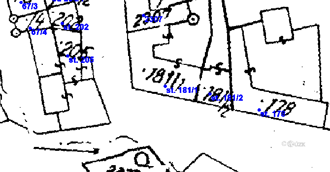 Parcela st. 181/1 v KÚ Luleč, Katastrální mapa