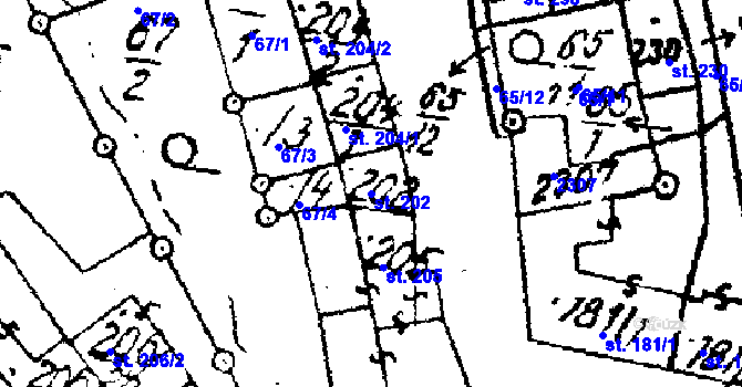 Parcela st. 202 v KÚ Luleč, Katastrální mapa